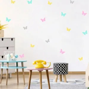 Autocolantes para quarto de criança - Borboletas coloridas