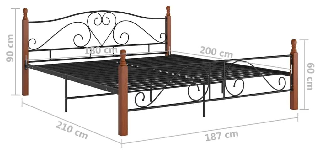 Estrutura de cama metal 180x200 cm preto