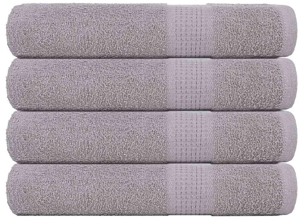 vidaXL Toalhas FROGN 4 pcs 100x200 cm 360 g/m² cinzento