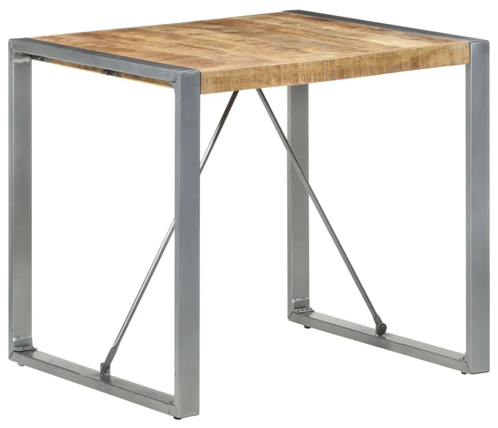 Mesa de jantar 80x80x75 cm madeira de mangueira áspera