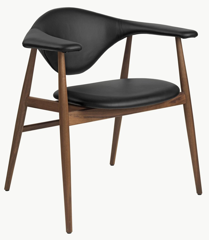 Cadeira com braços em madeira de nogueira Masculo