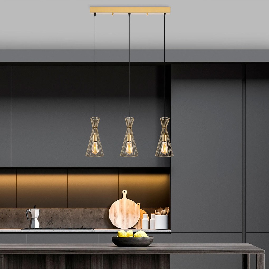 Candeeiro Teltom – Ouro Brilhante – 68 x 15 x 125 cm