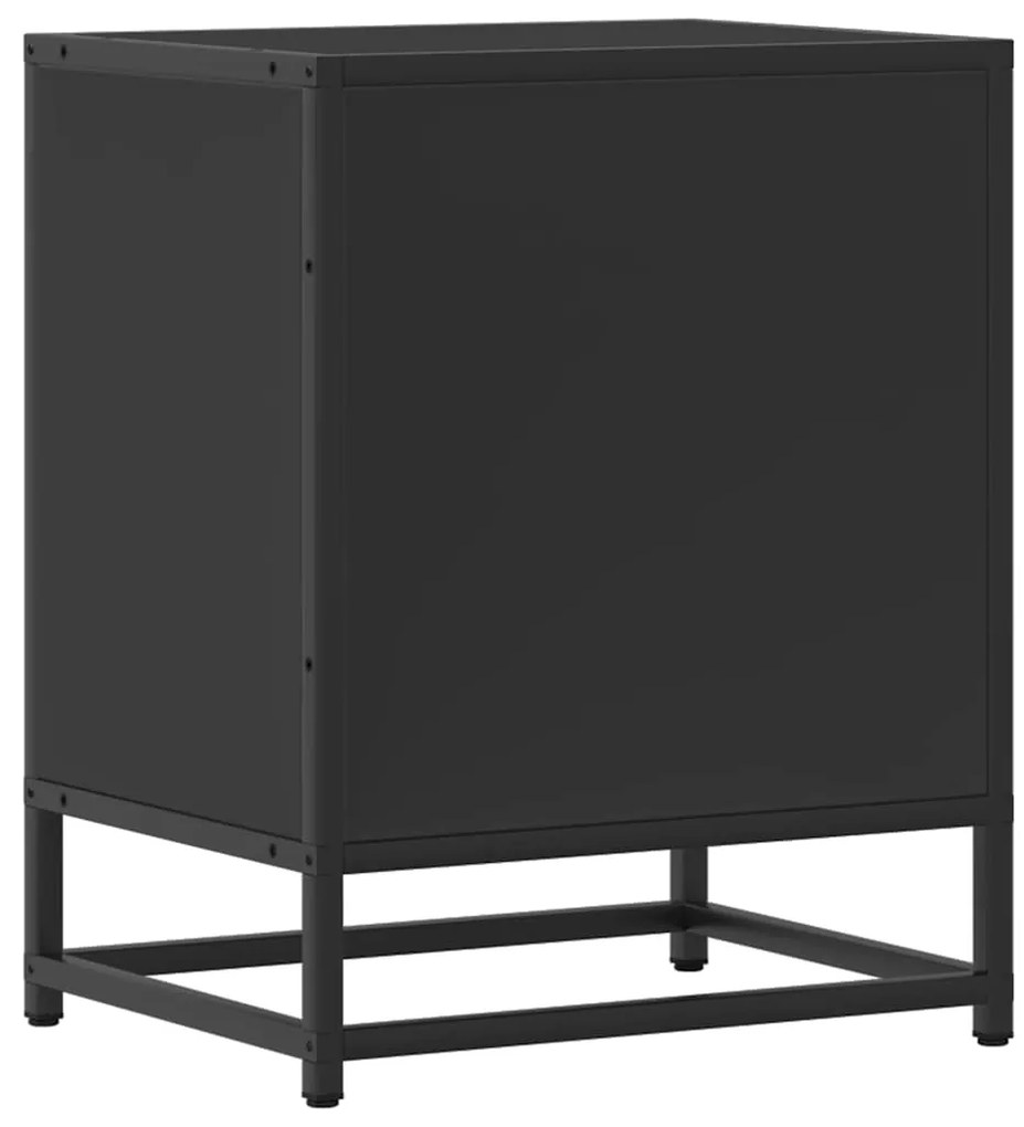 Mesa de cabeceira 40x31x50cm derivados de madeira preto e metal