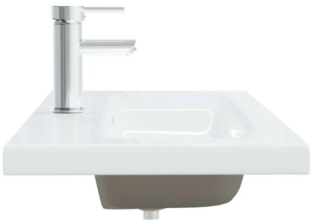 Lavatório embutido c/ torneira 101x39x18 cm cerâmica branco