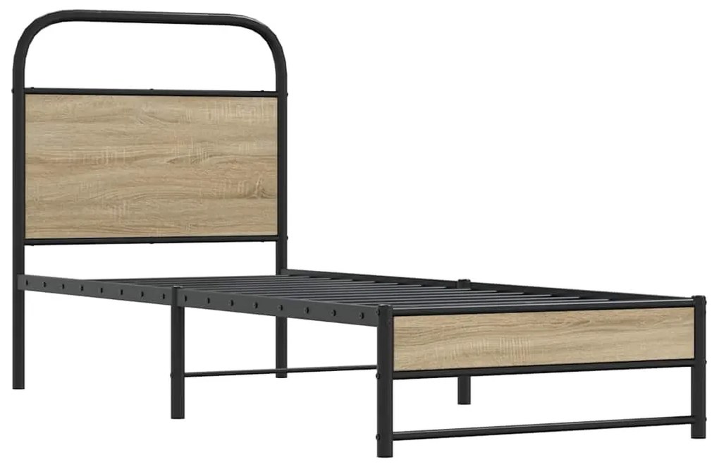 Estrutura cama s/ colchão derivados de madeira carvalho fumado