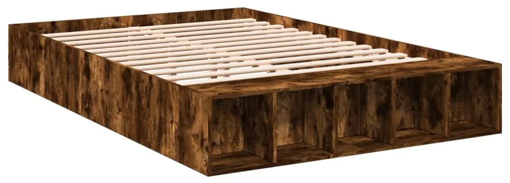 Estrutura de cama 140x200 cm derivados madeira carvalho fumado