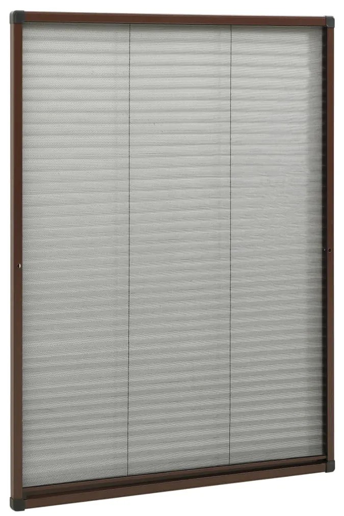 Tela anti-insetos plissada p/ janela 80x120cm alumínio castanho