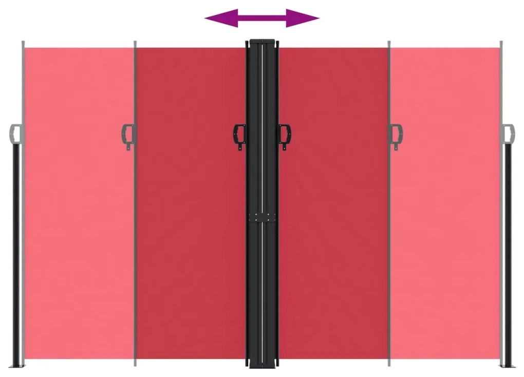 Toldo lateral retrátil 220x1000 cm vermelho