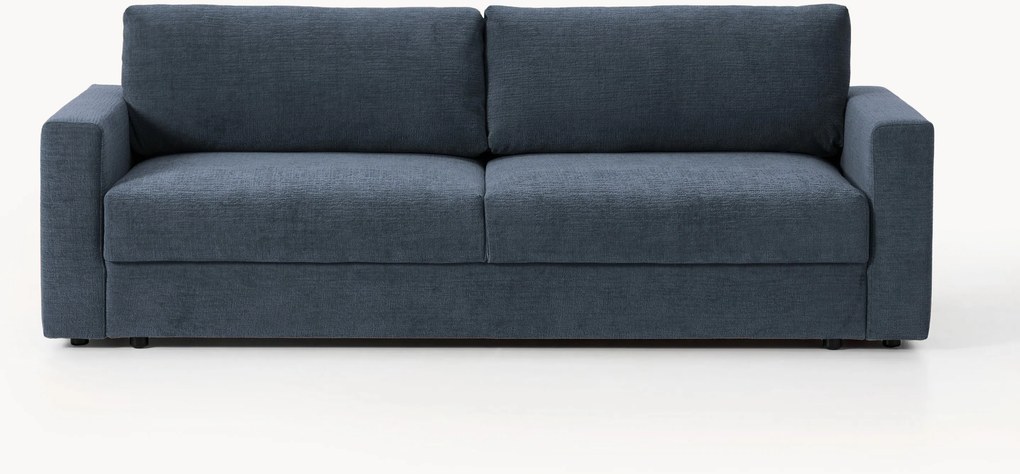 Sofá-cama em veludo com arrumação Tasha (3 lugares)