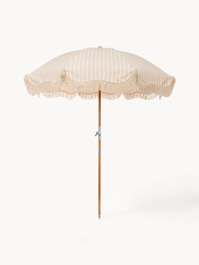Guarda-sol de praia reclinável com franjas Retro, Ø 180 cm