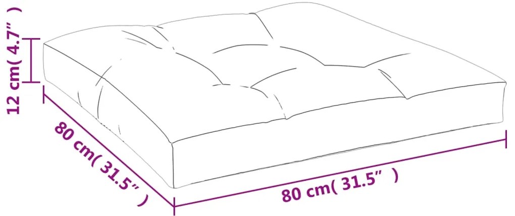 Almofadão para sofá de paletes 80x80x12 cm tecido azul/branco