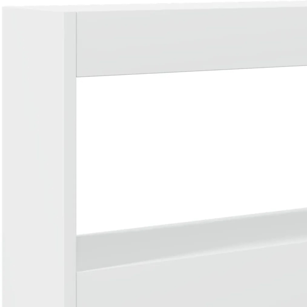 Armário de cabeceira com luzes LED 160x17x102 cm branco