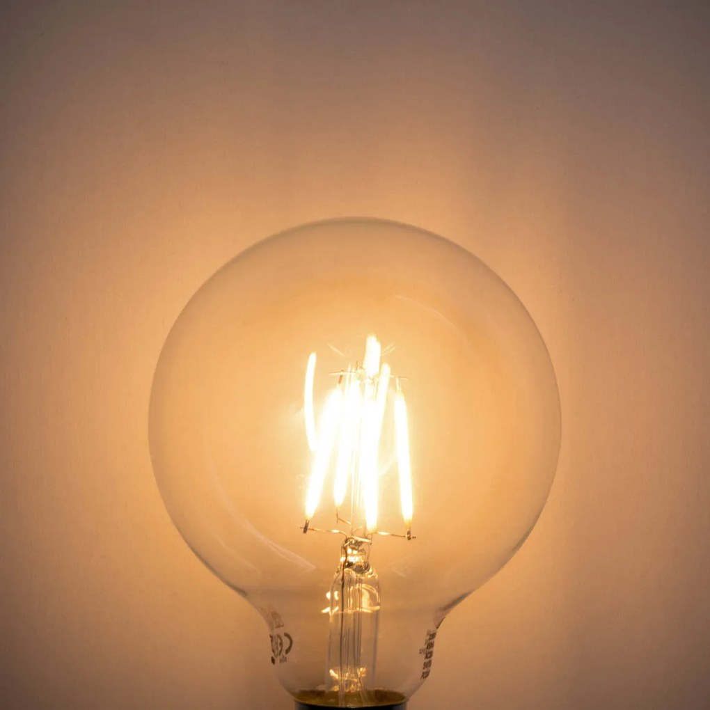 Conjunto de 5 Lâmpadas LED E27 Reguláveis G95 5W 450LM 2200K