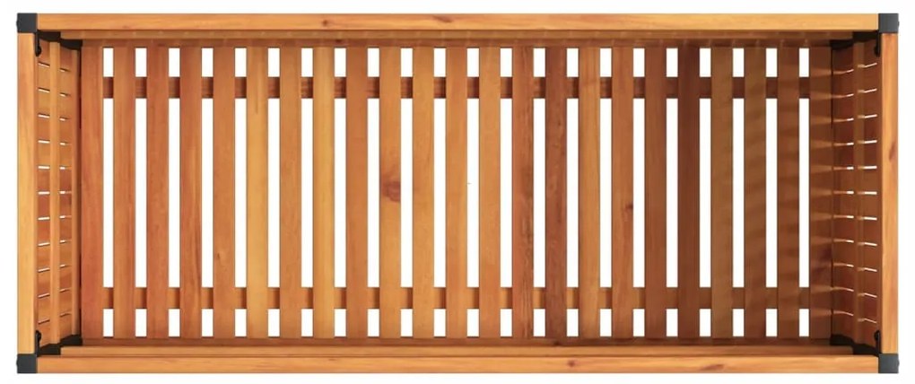 Vaso/floreira de jardim 110x45x44 cm acácia maciça e aço
