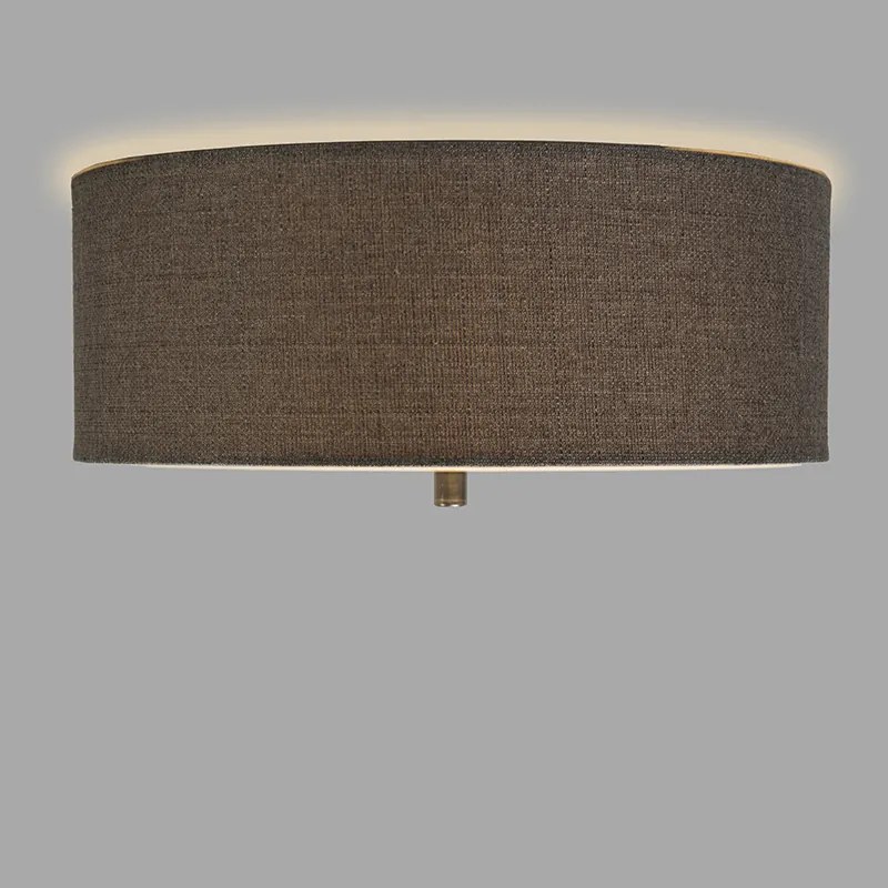 Candeeiro de teto rústico Taupe 30 cm - Drum Jute Country / Rústico,Moderno
