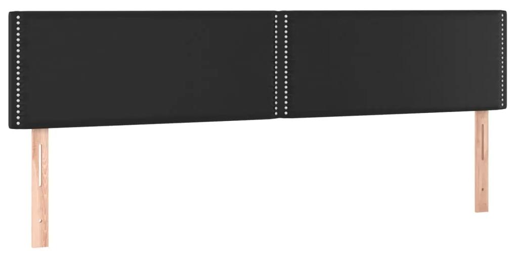 Cama com molas/colchão 200x200 cm couro artificial preto