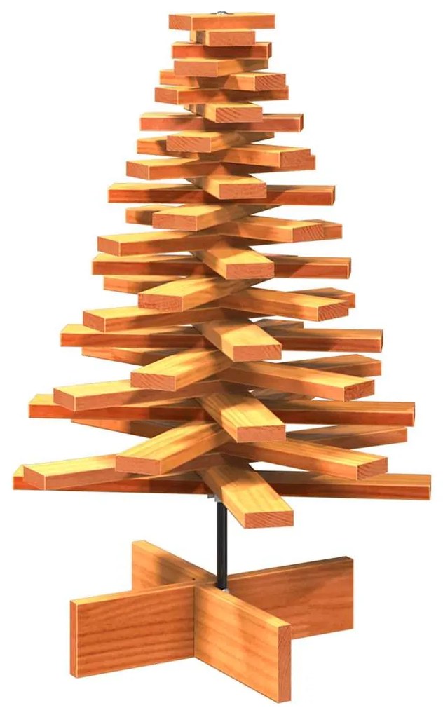 Árvore de Natal decorativa 80 cm pinho maciço castanho-mel
