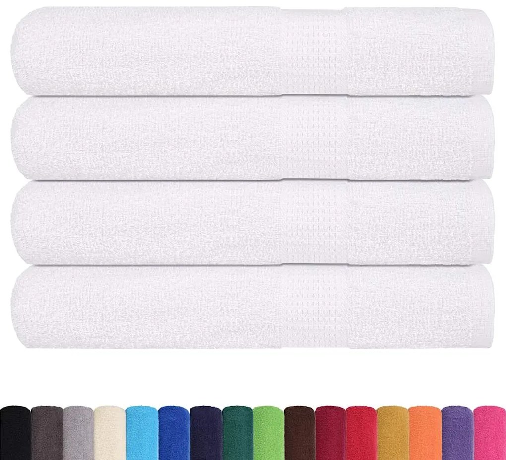 Toalhas 4 pcs 100x200 cm 360 gsm 100% algodão branco