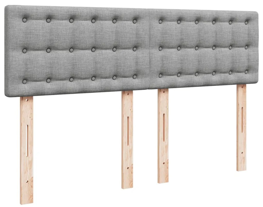 Cama com molas/colchão 140x200 cm tecido cinzento-claro