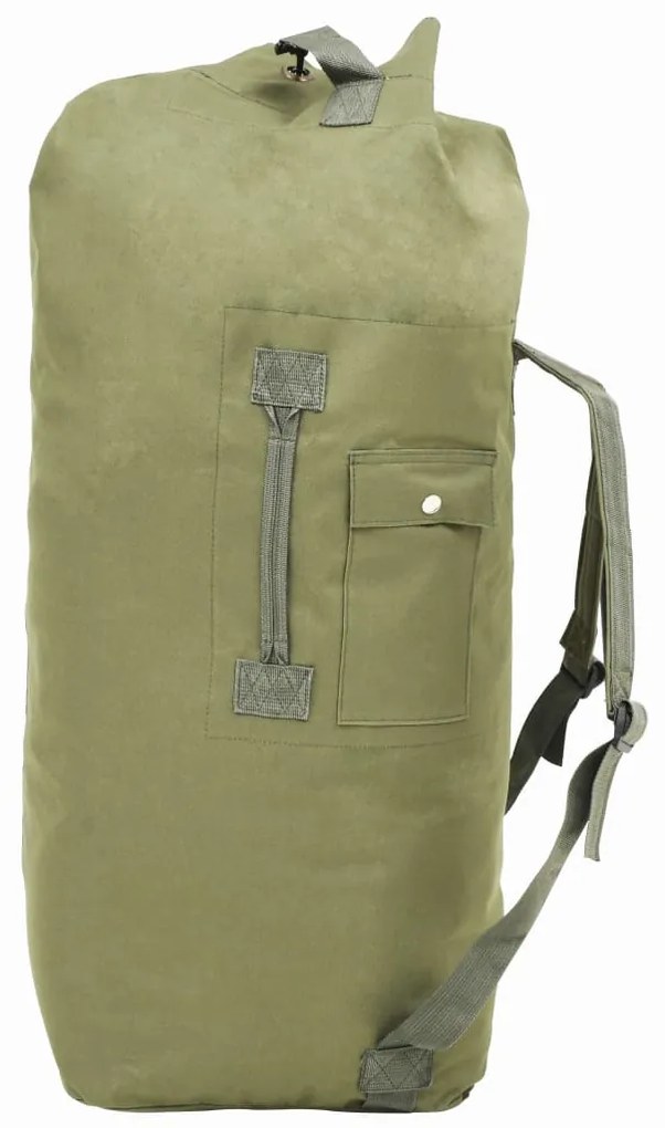 vidaXL Saco de pano estilo militar 85 L verde azeitona