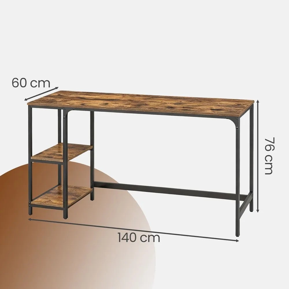 Secretaria para computador 140,5 x 60,5 x 76,3 cm castanho-preto
