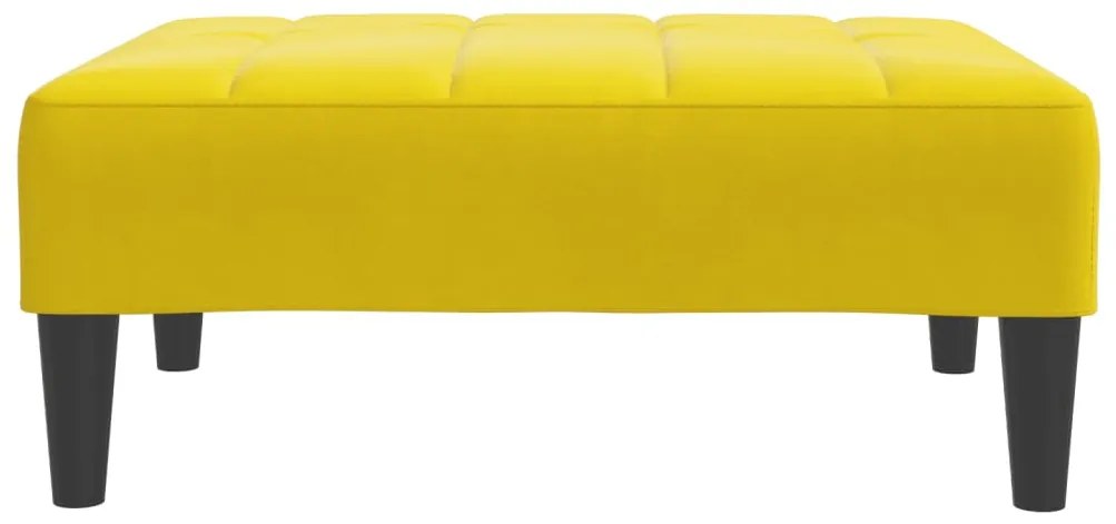 Apoio de pés 77x55x31 cm veludo amarelo