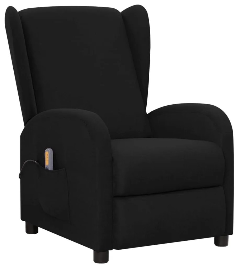 vidaXL Poltrona de massagens tecido preto