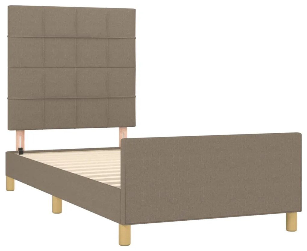 Estrutura de cama sem colchão 90x190 cm tecido cinzento