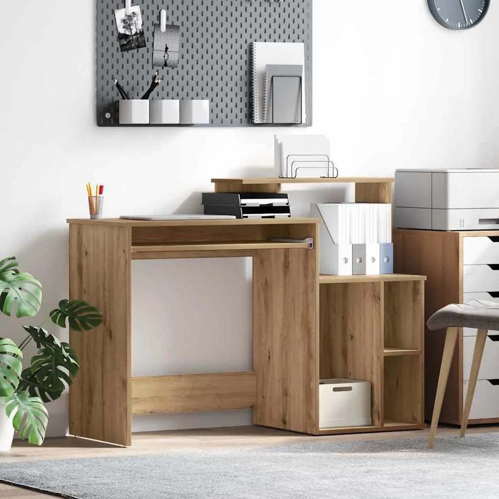mesa com Armazenamento Carvalho Artesanal 120.5x44x88.5 cm Madeira Der