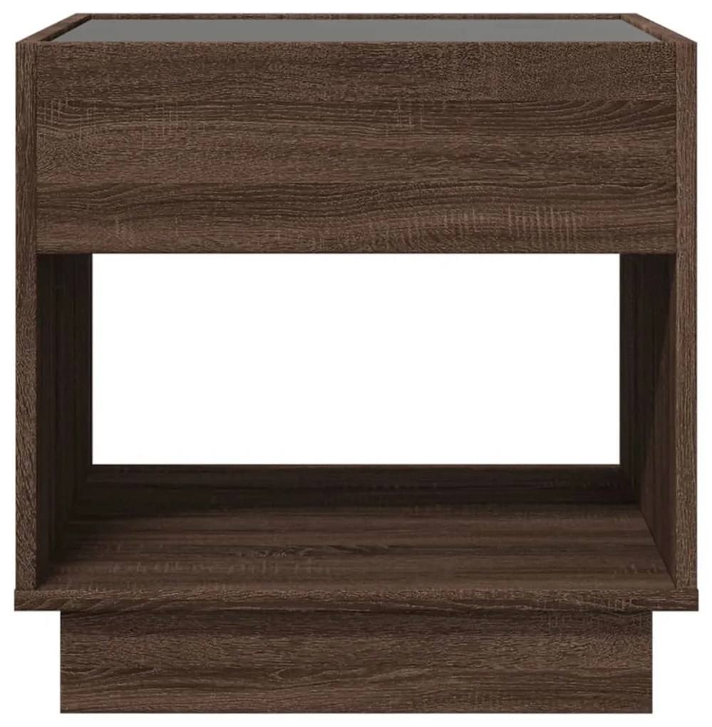Mesa de centro luzes LED Infinity 50x50x50 cm carvalho castanho