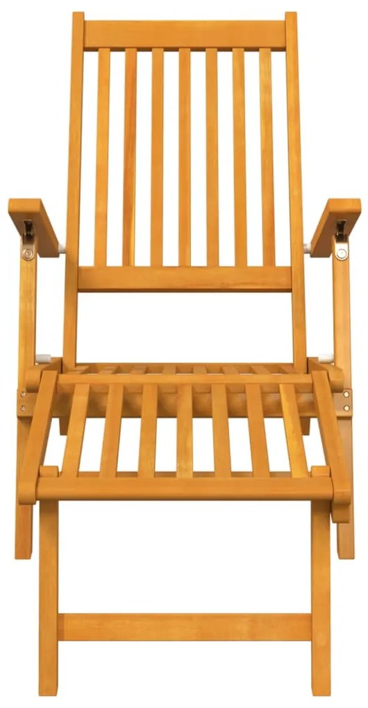 Espreguiçadeiras exterior c/ apoio pés/mesa 2 pcs acácia maciça
