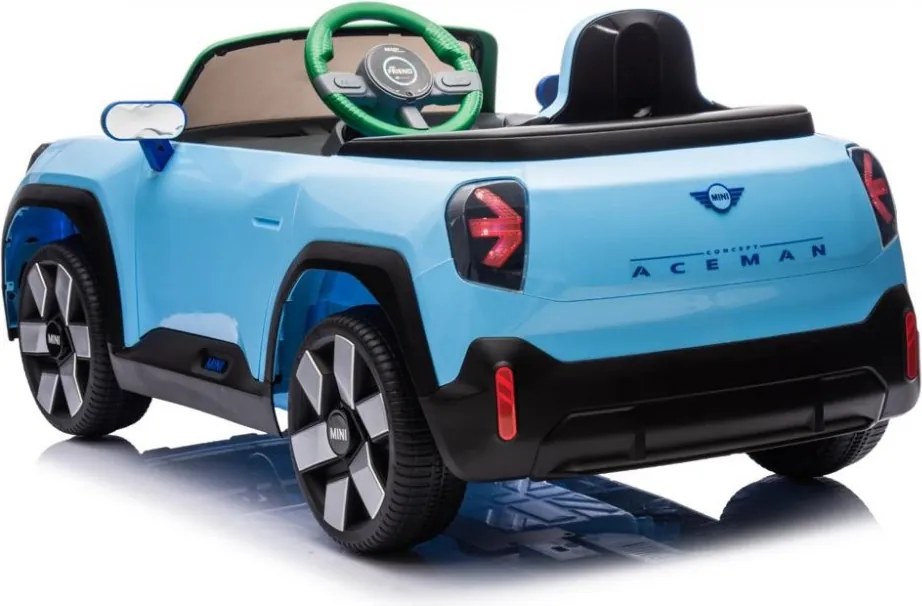Carro elétrico para Crianças Mini Concept Aceman 24V rodas Borracha EVA EVA, assento de couro sintético Azul