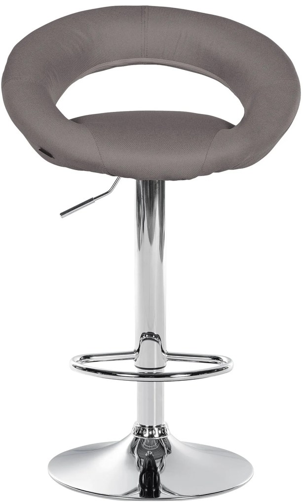 Conjunto de 2 bancos de bar Olinda em tecido e com estrutura cromada 52 x 77-97 x 47 cm Cinzento