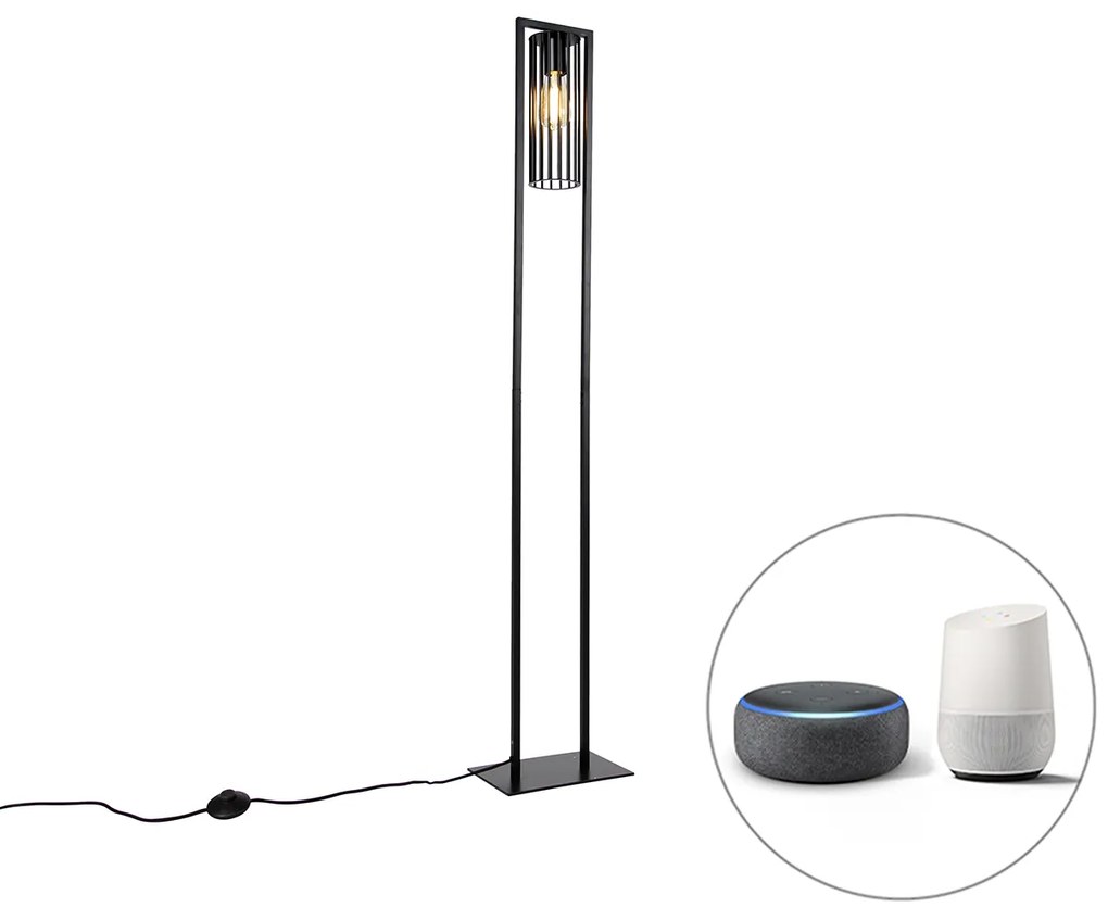 LED Candeeiro de pé moderno inteligente preto c/ WiFi ST64 - Balenco Wazo Moderno