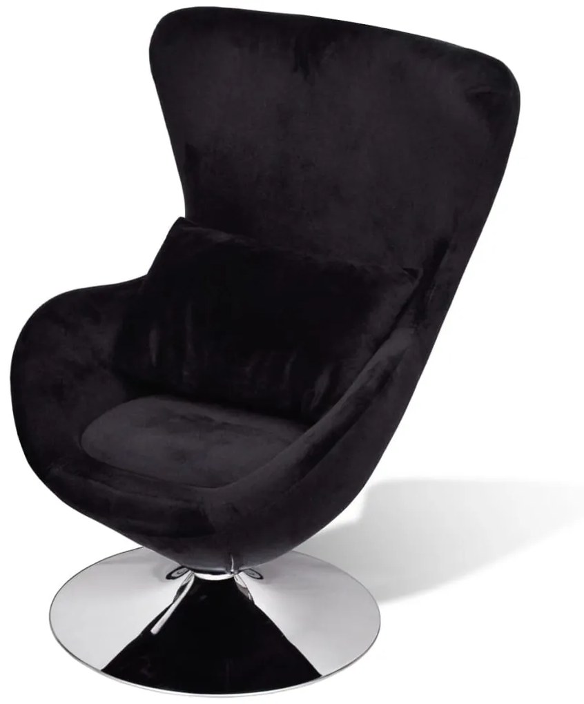 241178 vidaXL Poltrona com forma de ovo preto