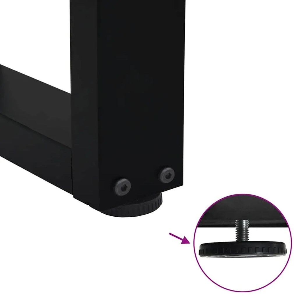 Pés para mesa de centro em V, 2 peças, preto, 40x(30-31,3) cm, aço