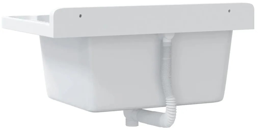 Lavatório de parede 60x40x28 cm resina branco