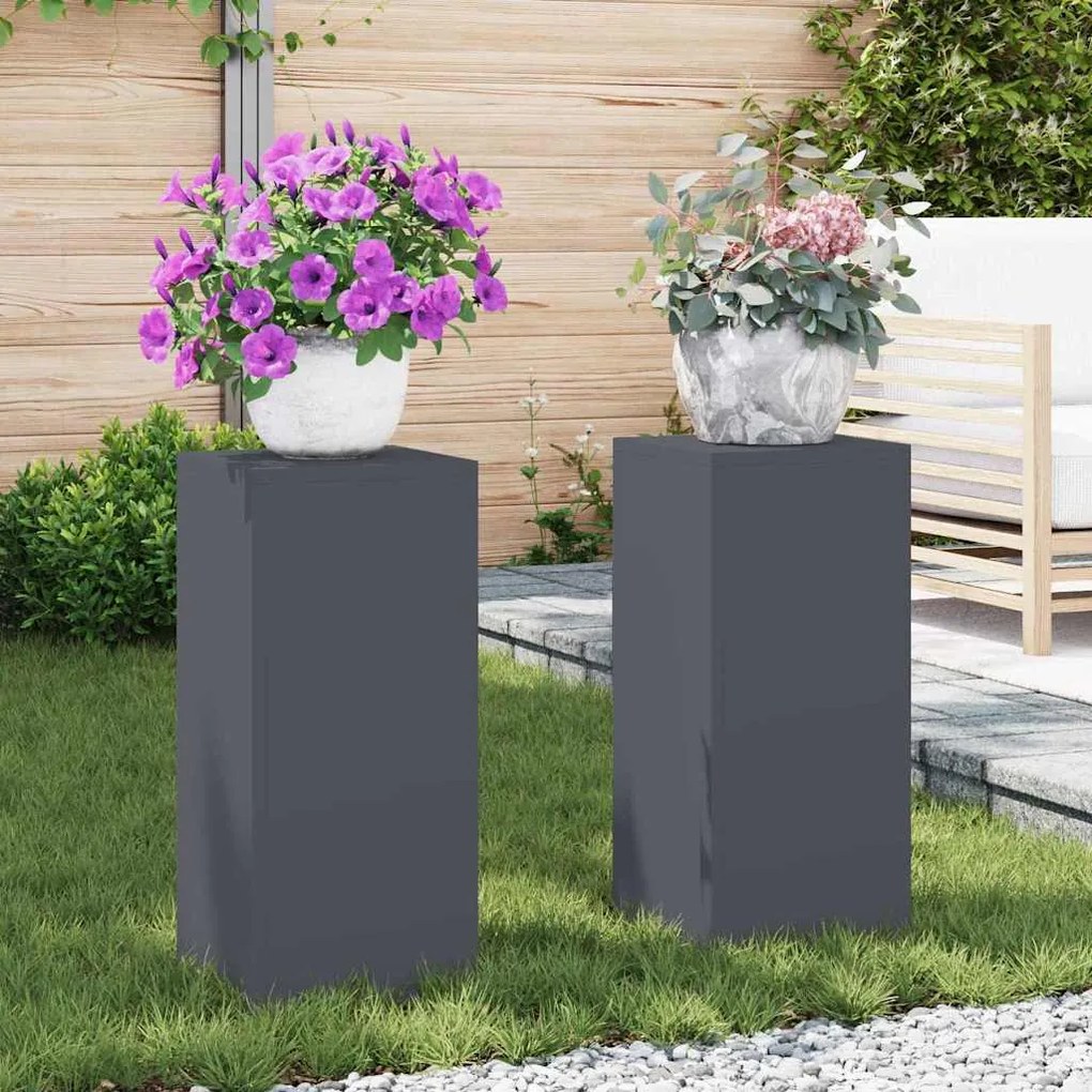 vidaXL Suporte para Plantas 2 pcs Antracite 24 x 24 x 55 cm Aço
