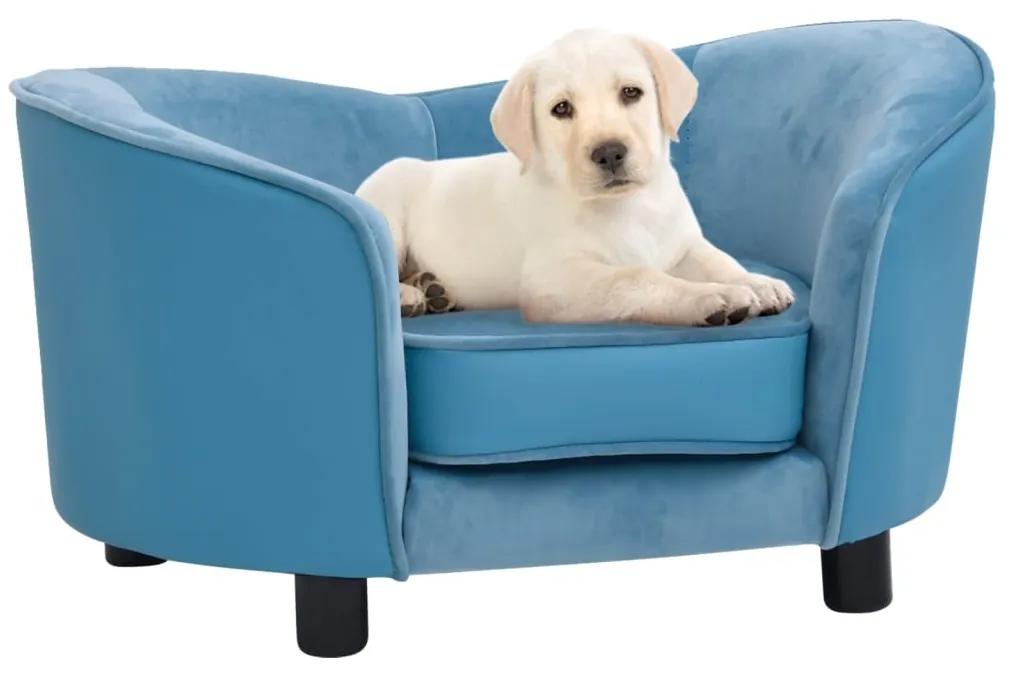 Sofá para cães 69x49x40 cm pelúcia e couro artificial turquesa
