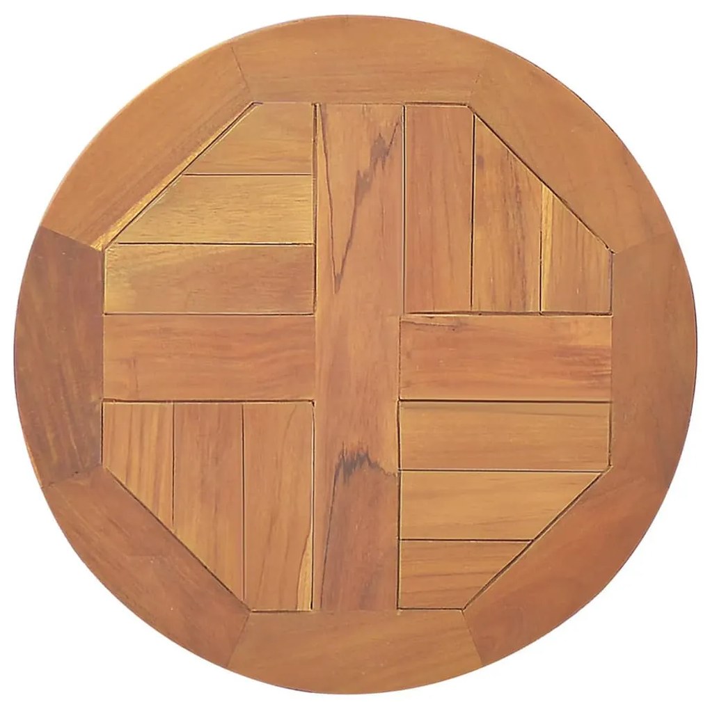vidaXL Tampo de mesa redondo 2,5 cm 40 cm madeira de teca maciça