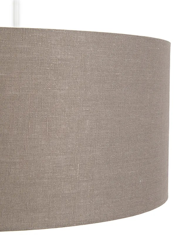 Candeeiro de suspensão rústico branco com cúpula castanha 50 cm - Combi 1 Moderno