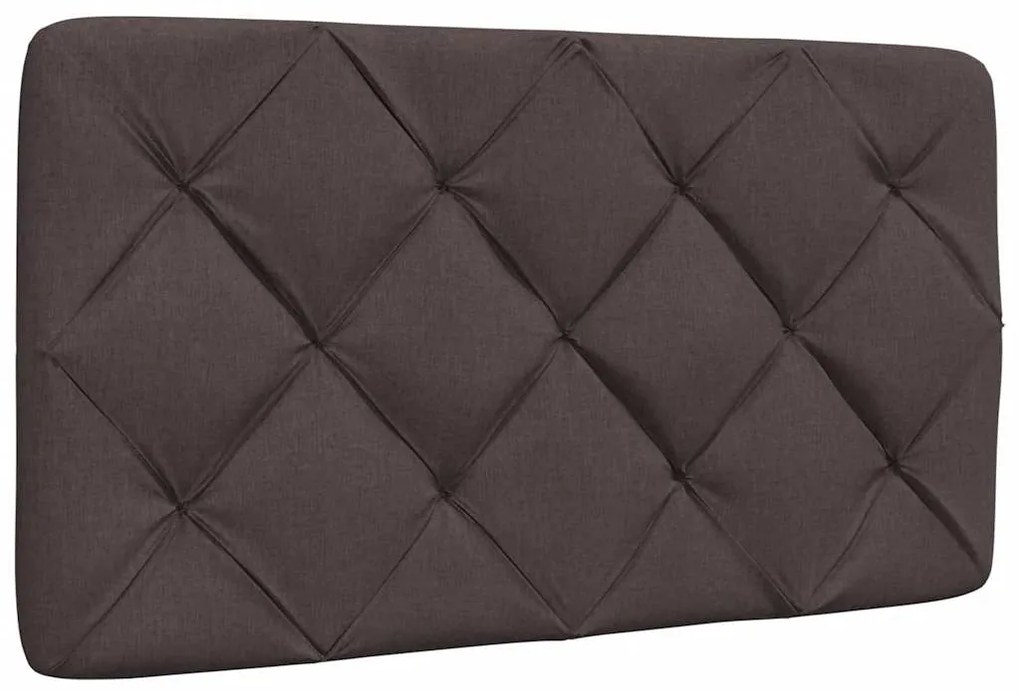 Estrutura de cama sem colchão 80x200 cm tecido castanho-escuro