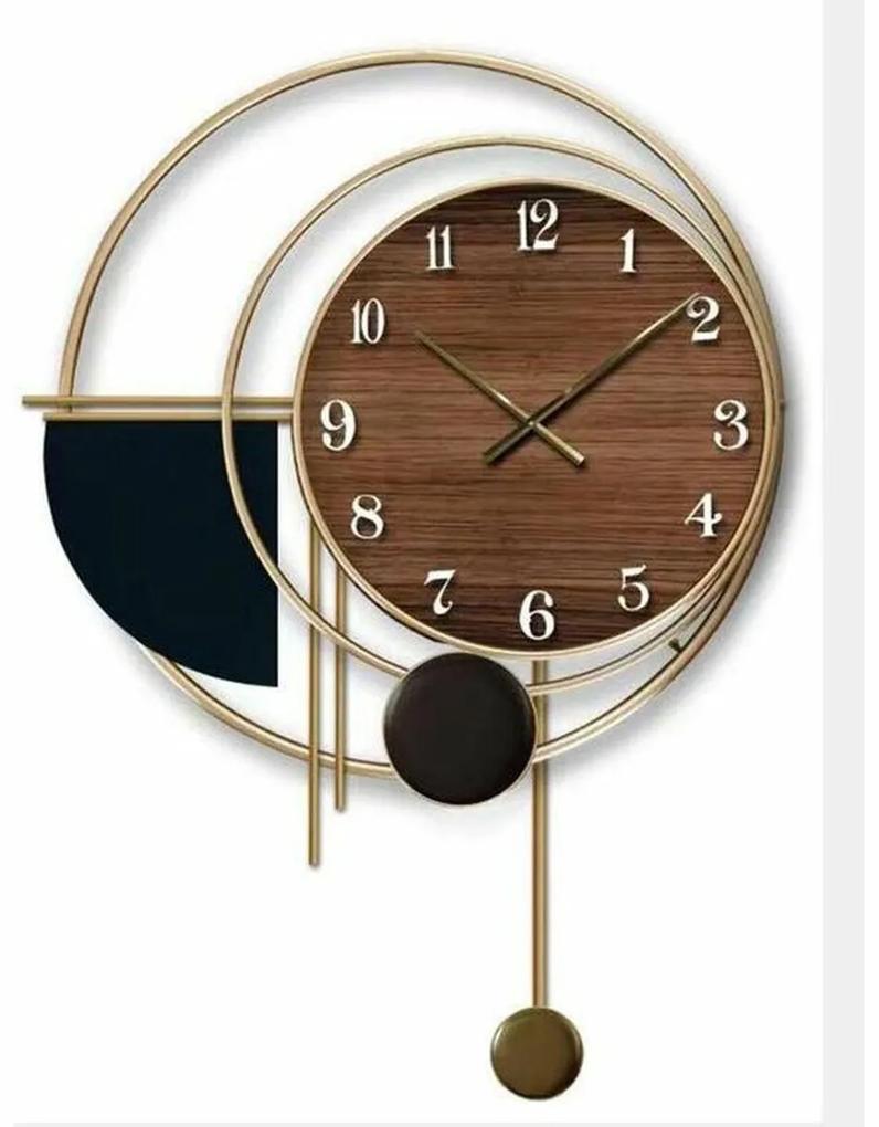 Relógio de Parede DKD Home Decor Ferro Dourado Madeira MDF (60 x 4.5 x 60 cm)
