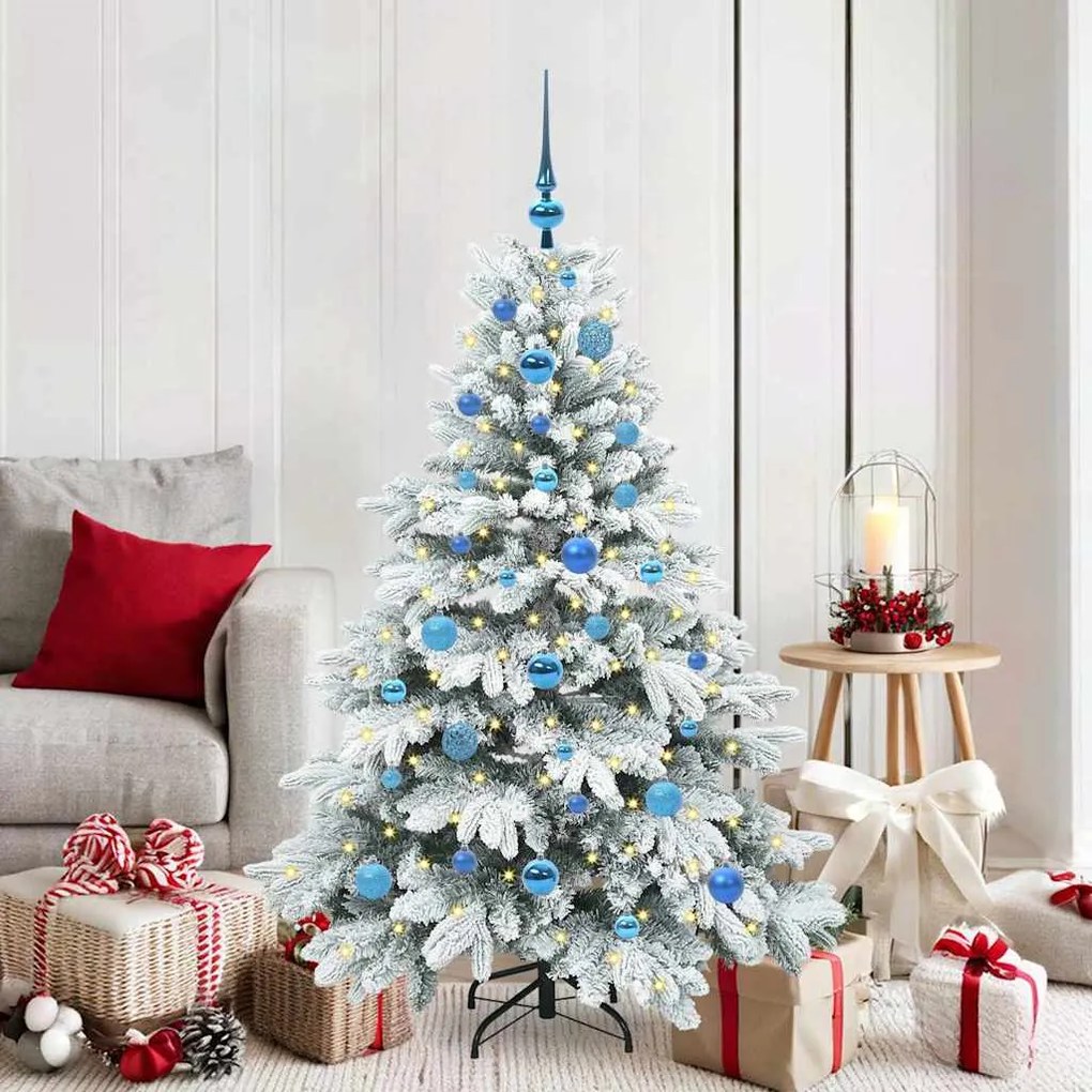 vidaXL Árvore de Natal Artificial com 150 LEDs Branco 150 cm PE e PVC