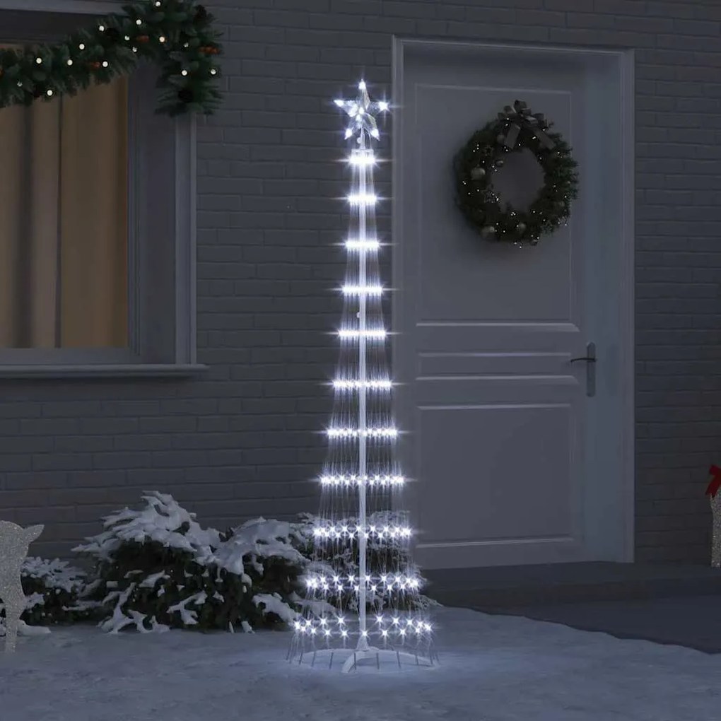 vidaXL Árvore de Natal LED Branco frio 51 x 51 x 190 cm Metal