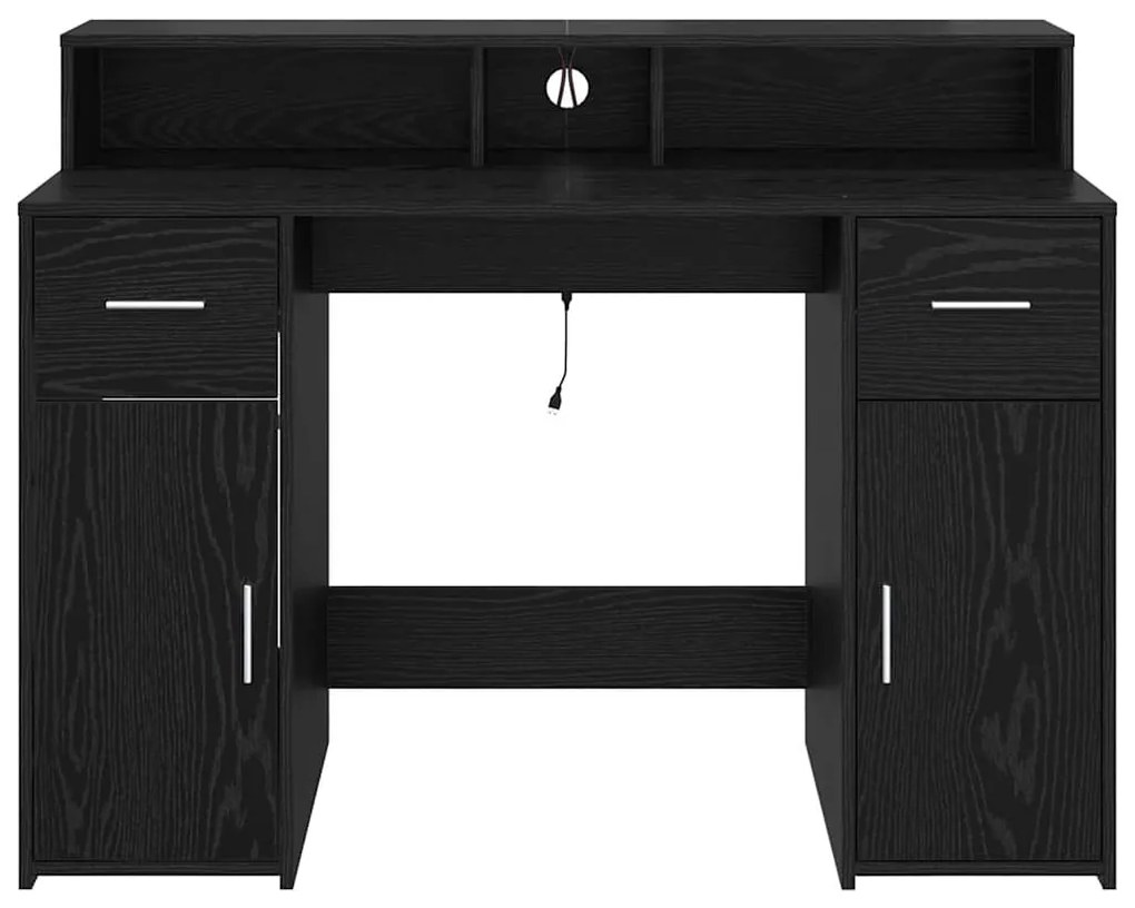 Mesa Carvalho Preto 120x55x91 cm Madeira Engenharia