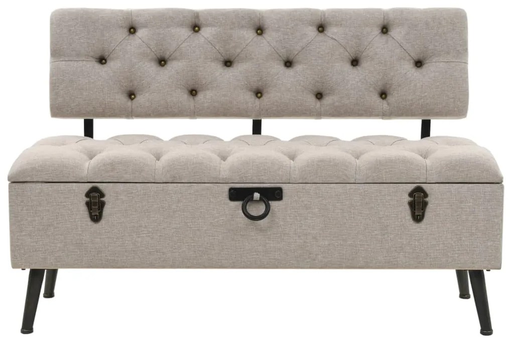 Banco de arrumação com encosto 110 cm tecido cor creme