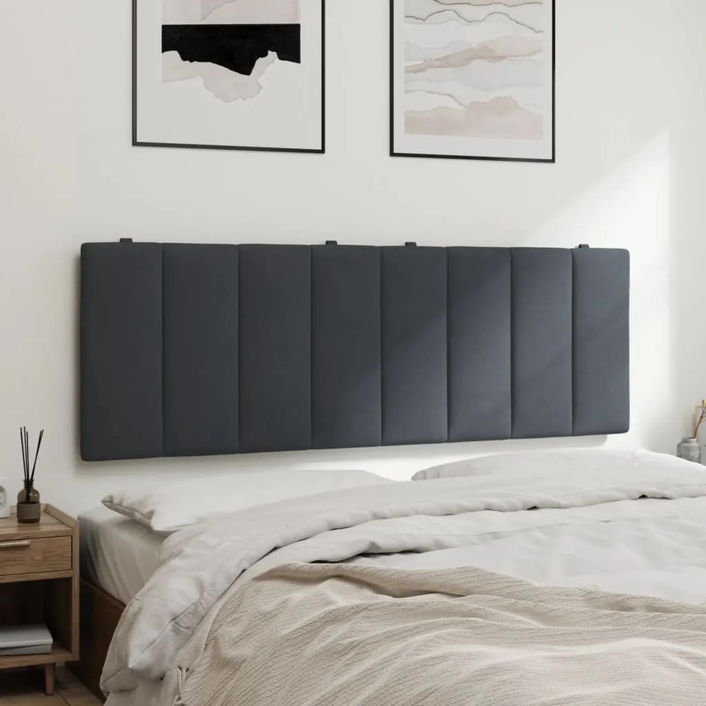 Almofadão de cabeceira 120 cm veludo cinzento-escuro