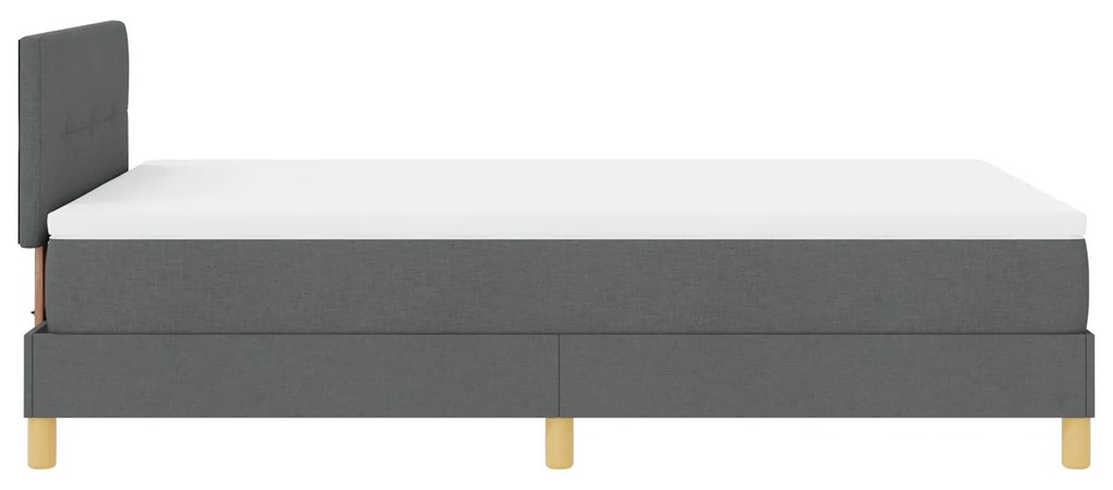 Cama Box Spring com Colchão Cinza Escuro 120x200 cm Tecido