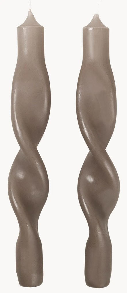 Velas cónicas artesanais Twist, conjunto de 2